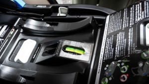 The installation level indicator on the Liing to ensure proper...