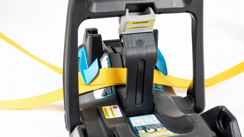 the lap and shoulder portions of the vehicle belt tuck under the...