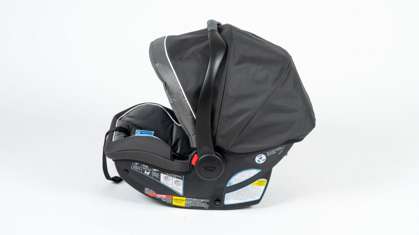 graco snugride snuglock 35 - the snuglock shell is smooth, but the stickers could get damaged...