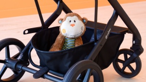 The Cybex storage bin is large with great access, but unfortunately...