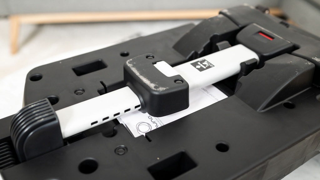 bugaboo turtle one by nuna - the load leg on the turtle stores under the base, and it pulls out...