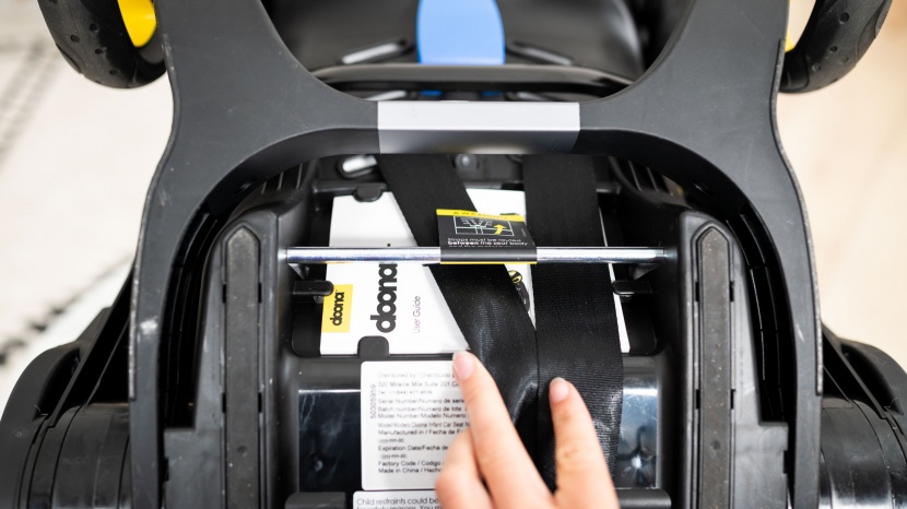 the doona manual can also be stored under the carrier seat.