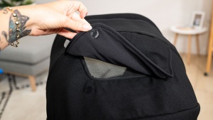 The Nuna canopy has a peek-a-boo window on the back in case you need...