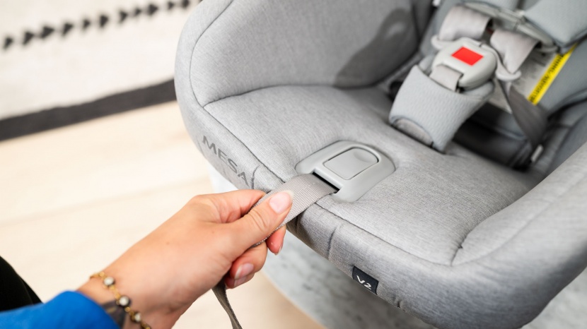 the harness tightening strap on the mesa v2 is right beneath the...