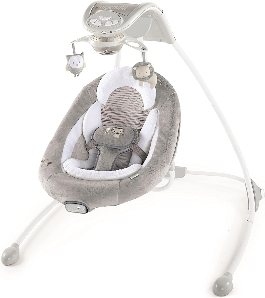  Baby Swing for Infants with Remote Control, Newborn Toddler  Electric Swinger Rocker Seat, 0-9 Months, Portable Bouncer for Outdoor and  Indoor Use, 5 Speed, Simple, Safe, Compact Newborn Essentials : Baby