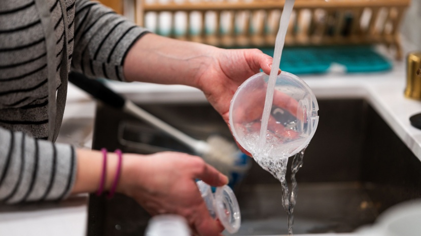 momcozy s9 wearable breast pump - we could wash the momcozy by hand as there were fewer nooks and...