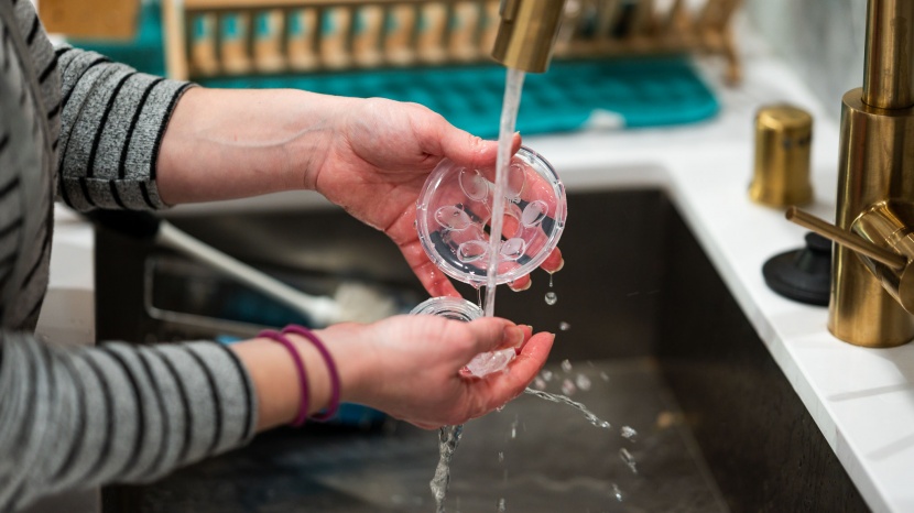 the silicone petal insert is removable for easier cleaning.
