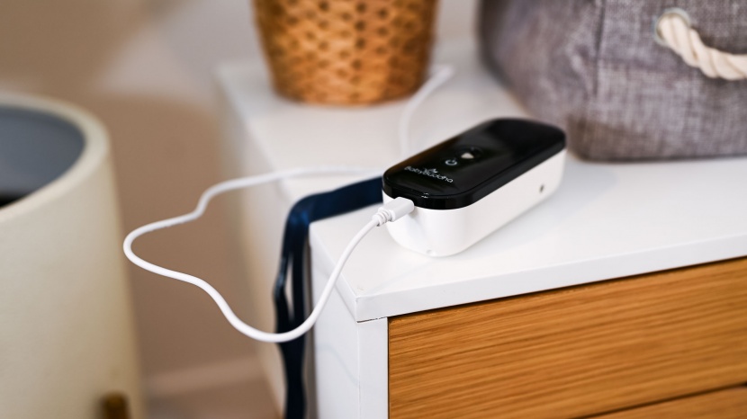 the baby buddha is battery-powered, but you can also use it while...