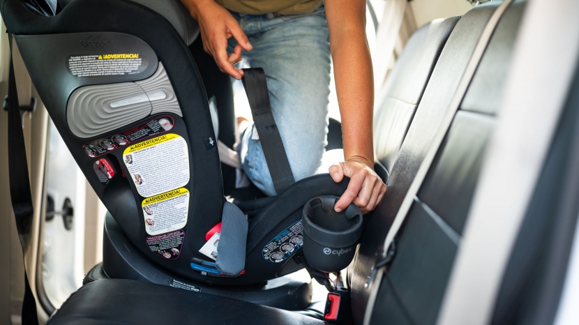 cybex eternis s - we had to kneel in the eternis seat to get the right angle on the...