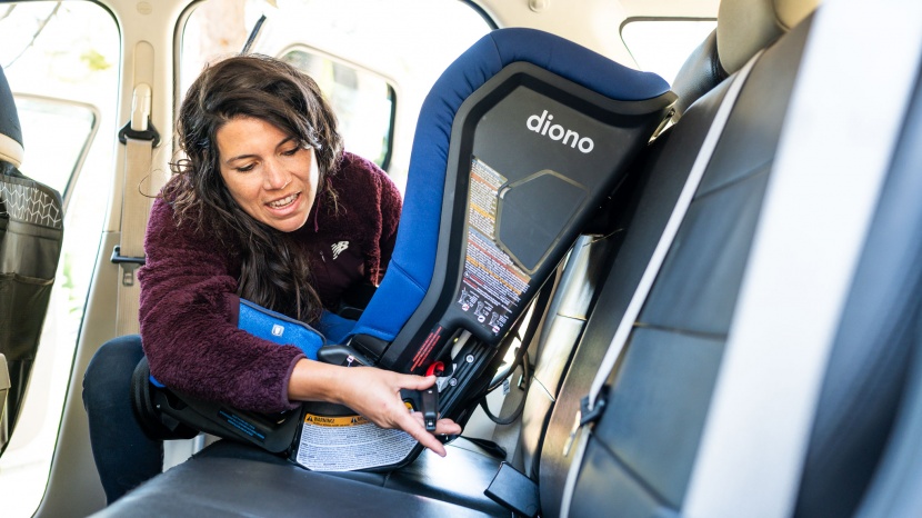 the lower profile of the diono seat bottom makes it easier to reach...
