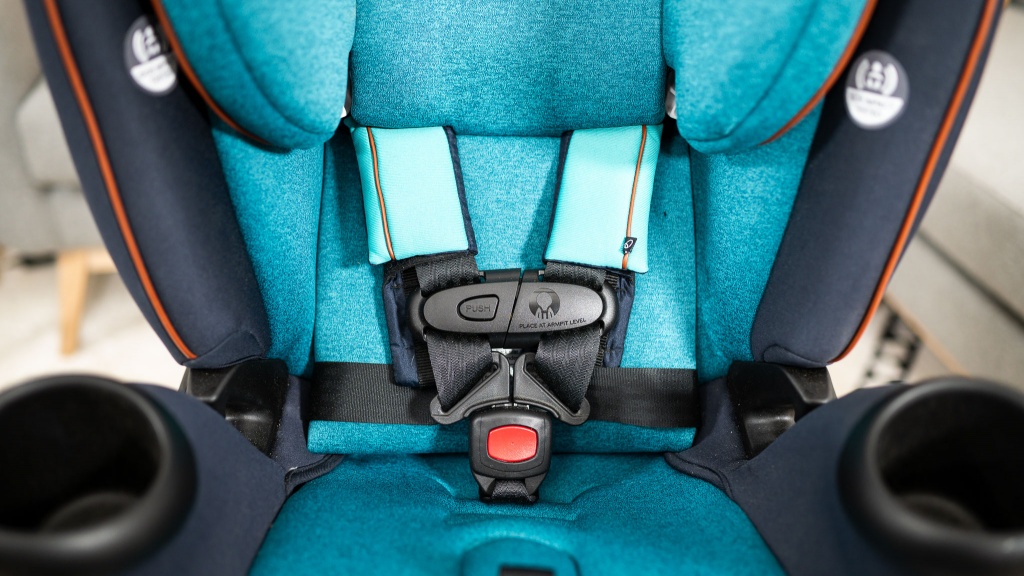evenflo gold revolve360 - the buckle on the revolve sits fairly far back in the seat.