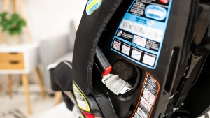 The LATCH connectors on the 4Ever clip onto the sides to keep them...