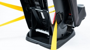 The forward-facing belt path is easier to identify with a sticker...