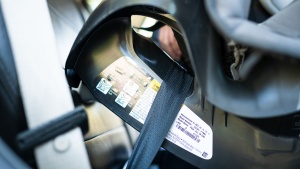 The LACTH strap pathway is easy to find on the Maxi-Cosi, but it...