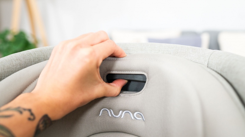 nuna revv - the revv has a non-rethread harness height adjustment.