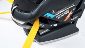 Rear-facing configuration pathway on the Peg has a sticker with...
