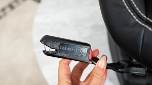 The Peg Perego has a push-style LATCH connector that is easy to use...