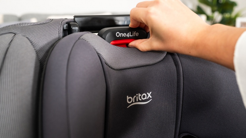 britax one4life clicktight - the one4life harness height adjustment is a pinch mechanism on the...