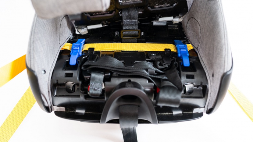 the lock-off on the fllo is under the seat and consists of two blue...