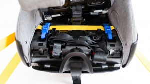 The lock-off on the Fllo is under the seat and consists of two blue...