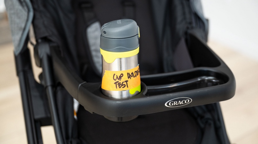 the graco child's tray cup holder is fairly narrow, and our test...