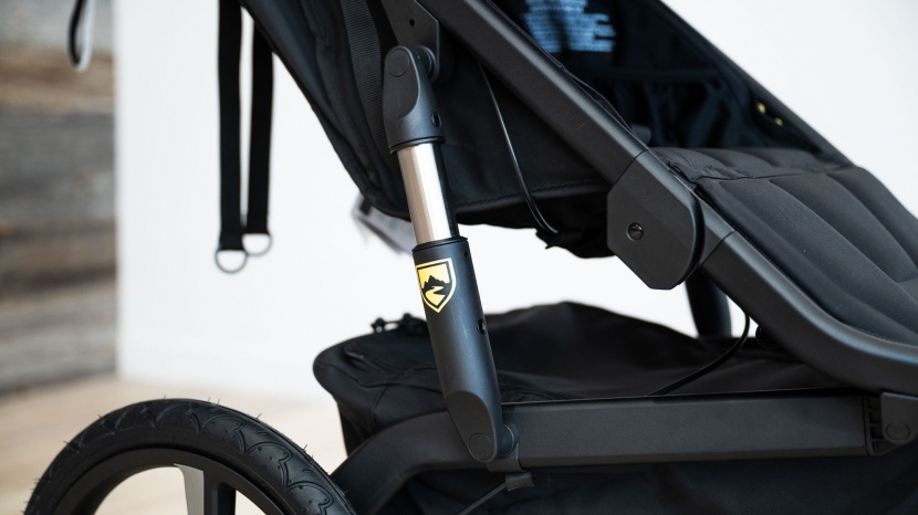 the alterrain's shocks and sling seat help absorb some bumps along...