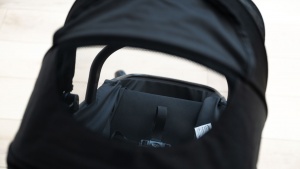 The Pivot canopy has a covered mesh window for checking on passengers.