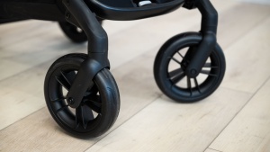 The plastic wheels on the Evenflo are not our favorite and often...