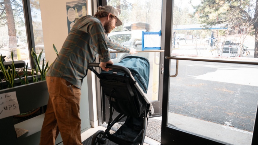 pushing full-size strollers through doorways can be a common...