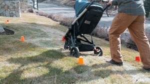 The smaller wheels on the Spring make it harder to push off-road and...