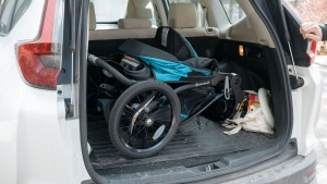 The Race Tec fits in the stow space of a crossover vehicle, but it...