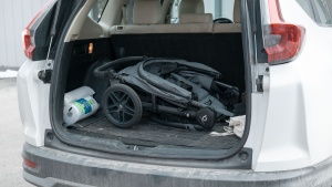 The smaller Britax B-Free leaves extra space in our compact SUV.