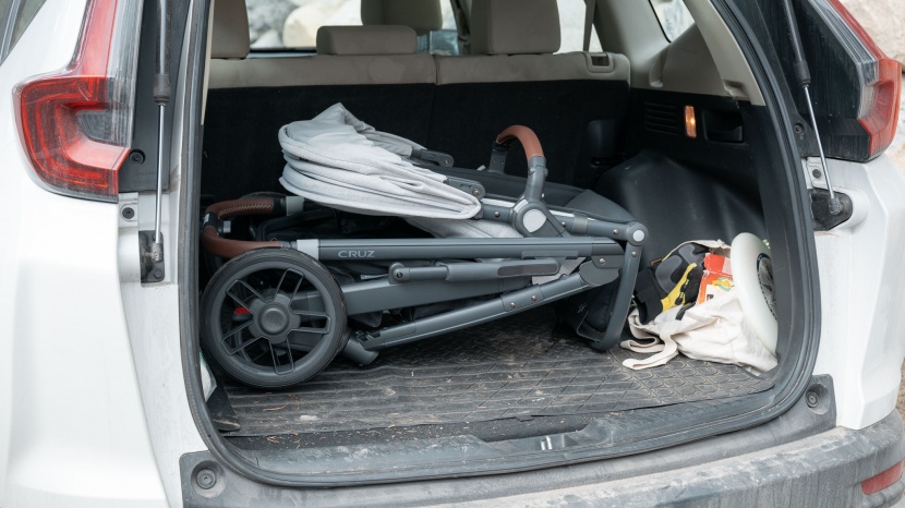 uppababy cruz v2 - the cruz v2 had no problem fitting in the back of our compact suv...