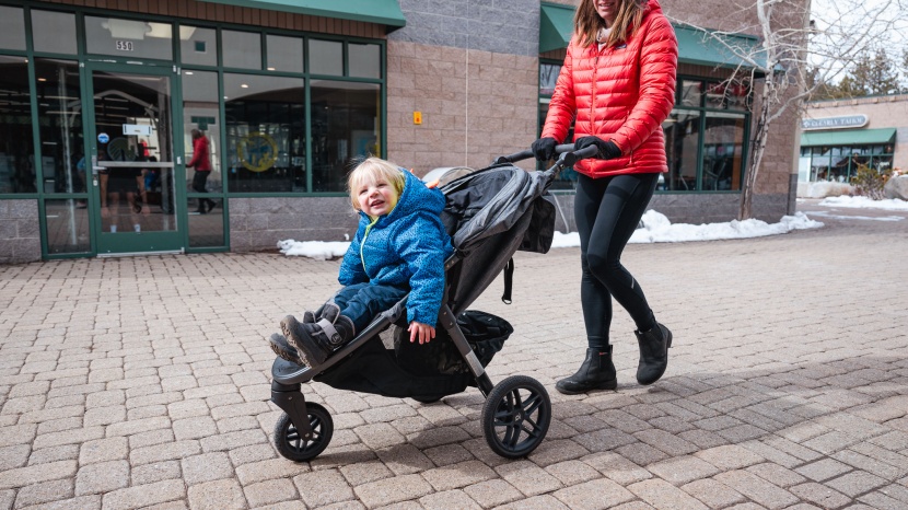full size stroller - forgoing a safety harness is never recommended, as little ones can...