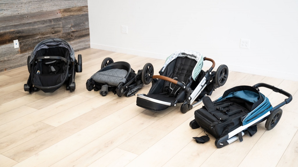 full size stroller - this image includes the smallest folded option (second from the...