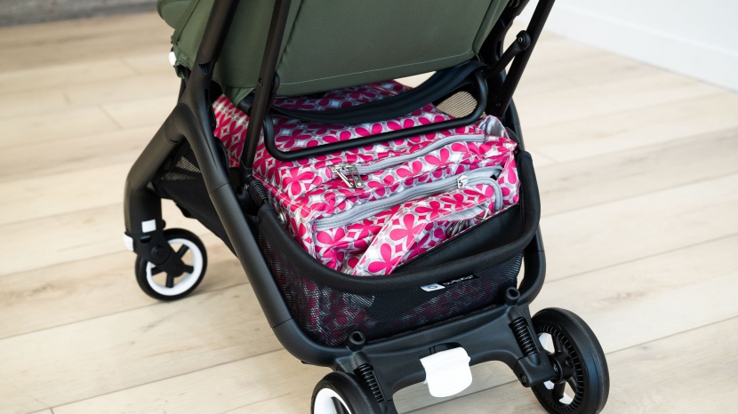 we were able to fit our large diaper bag inside, but it was a...