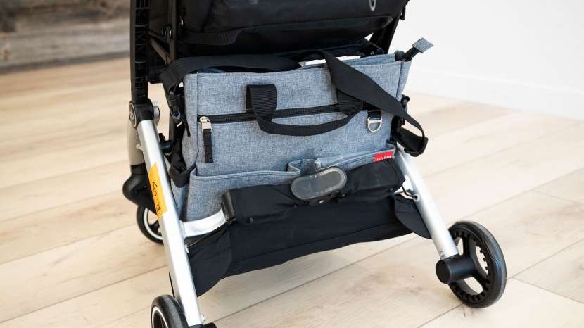 we were able to fit our medium diaper bag inside the pockit+ storage...