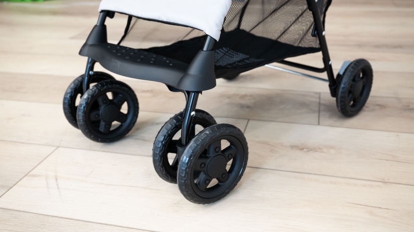 travel stroller - it is easy to see the poor wheel design on the kolcraft cloud plus.