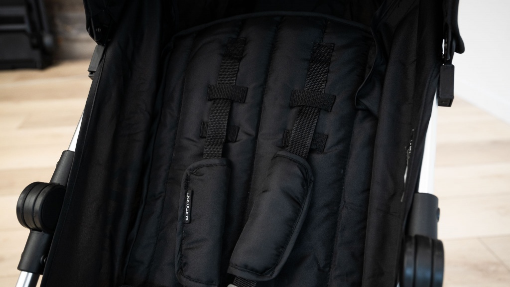 summer infant 3d lite - the summer infant harness shoulder strap adjustment is a rethreading...