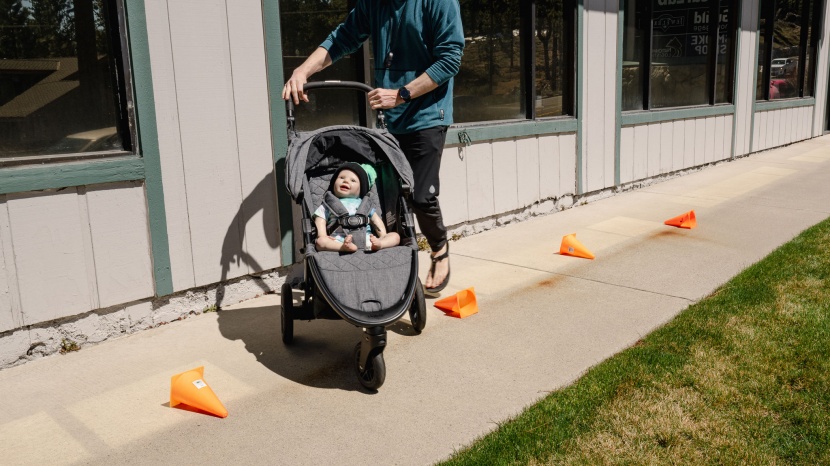 britax b-free - despite being wider and larger than a traditional travel stroller...