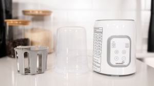 The basket and lid can be washed in the dishwasher on the top rack.