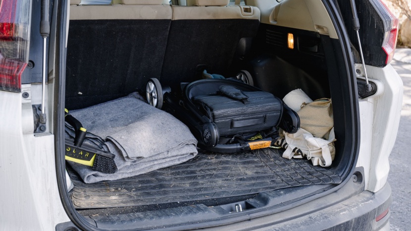 the city tour 2 fits easily in the trunk of our compact suv.