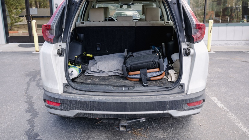 zoe traveler - the zoe folds small and can fit almost anywhere within reason.