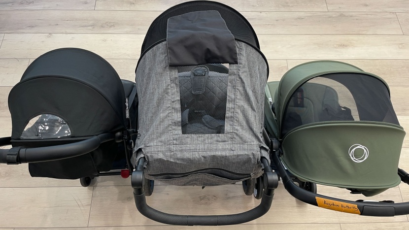 britax b-free - the b-free (center) canopy is significantly larger than competitors...
