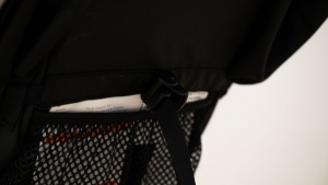 The plastic adjustment toggle on the Glide seat is one-hand...