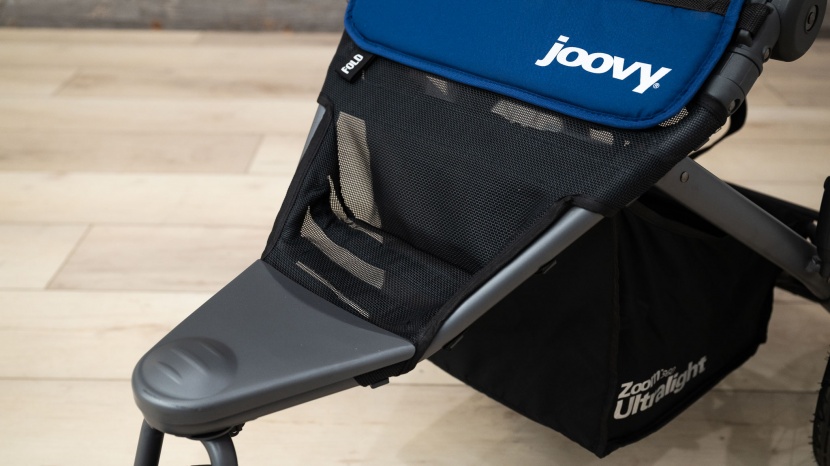 the leg rest on the joovy is a plastic feeling mesh that is likely...