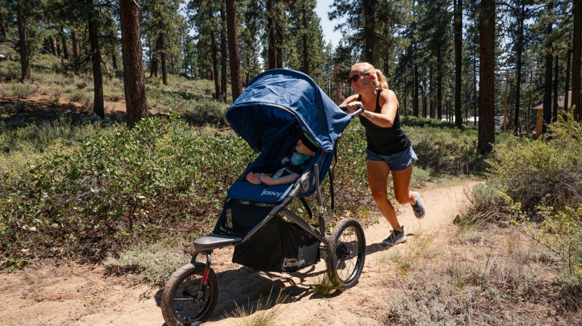 joovy zoom 360 ultralight - running with the joovy was a struggle as the terrain became uneven...