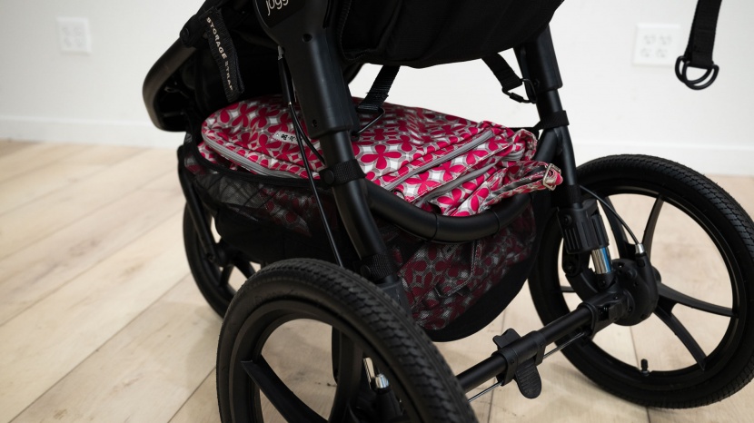 baby jogger summit x3 - we fit our large diaper bag in the summit storage bin, but its...