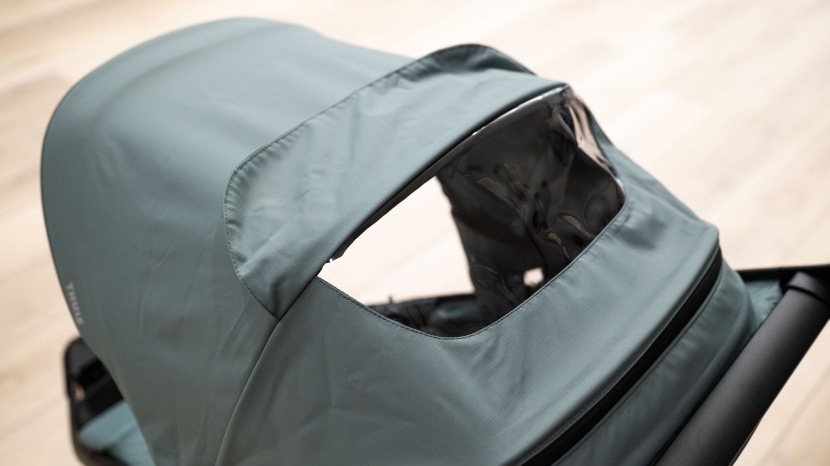 the urban glide 3 peek-a-boo window is wide and large enough to see...