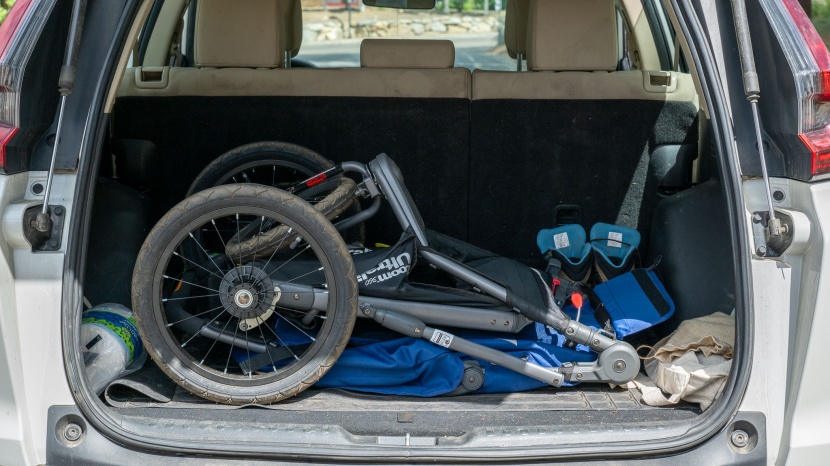 joovy zoom 360 ultralight - the joovy is one of the smaller options, but the rear wheels are big.